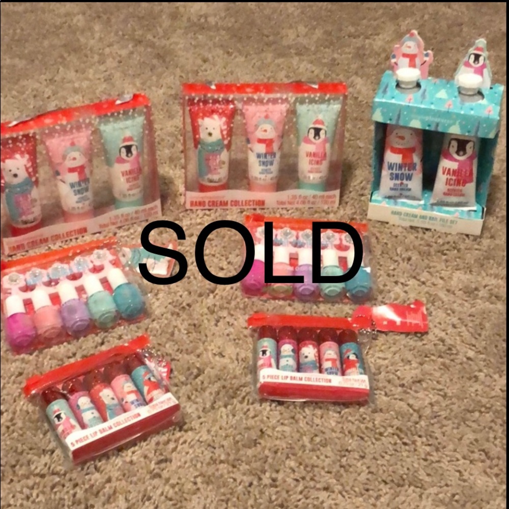 NWT kids bundle lotions, lip balm & nail color